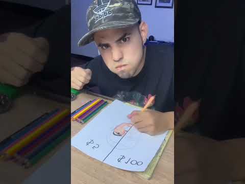 Chico dibuja a cristiano Ronaldo con Colores Baratos y Caros