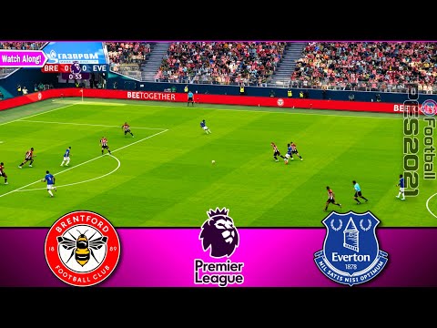 Brentford vs Everton | Premier League 2023-24 | Watch Along & Pes 21 Gameplay