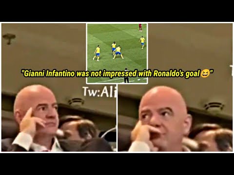 FIFA President Gianni Infantino was not impressed with Cristiano Ronaldo’s goal vs. Al-Duhail 😆😆
