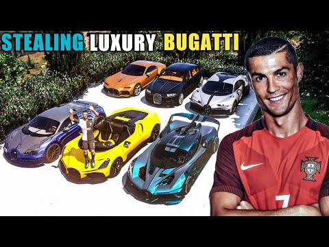 Gta 5 – Stealing Luxury Bugatti Cars With Cristiano Ronaldo! (Real Life Cars #28)